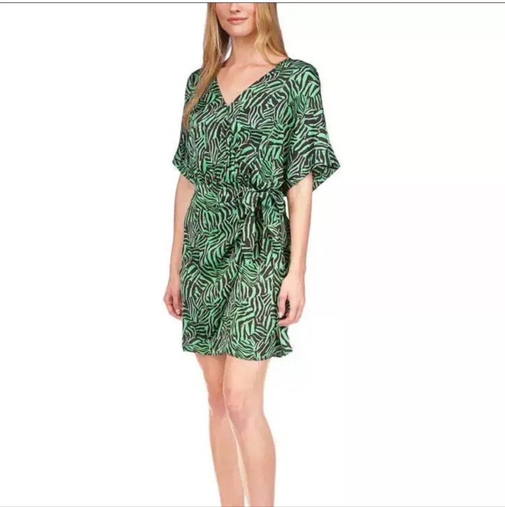 MICHAEL Michael Kors Zebra-Print Tie Dress 7A 1537 new w tags $140 retail large